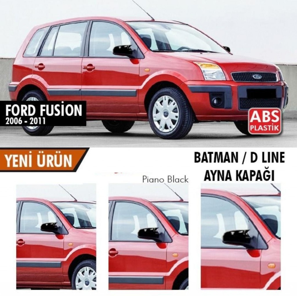 Ford Fusion Uyumlu (2006-2011) Batman Yarasa Ayna Kapağı (Parlak Siyah)