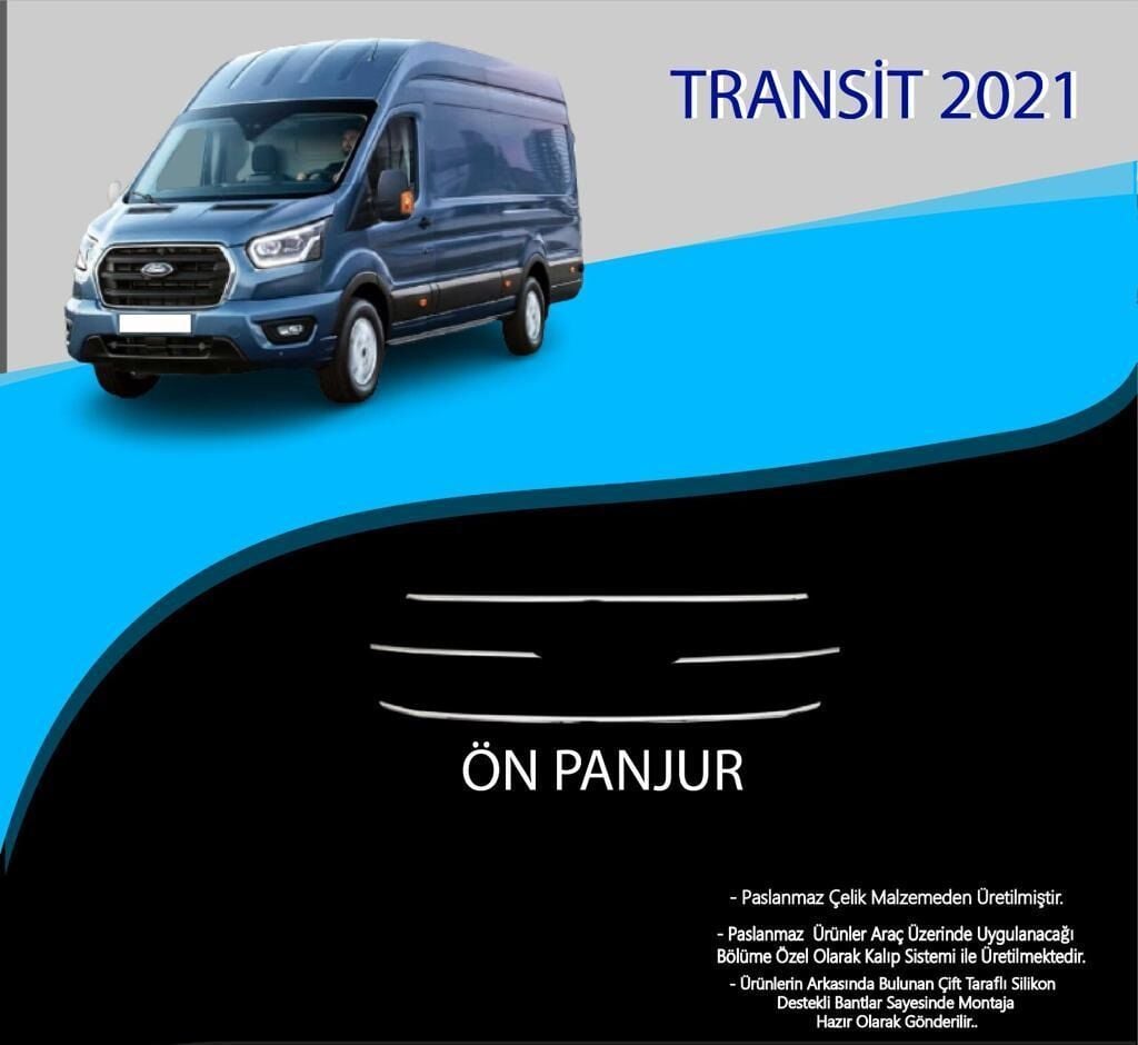Ford Transit Uyumlu 2021 Krom Ön Panjur 4 Parça. Parça Transit (2019+)