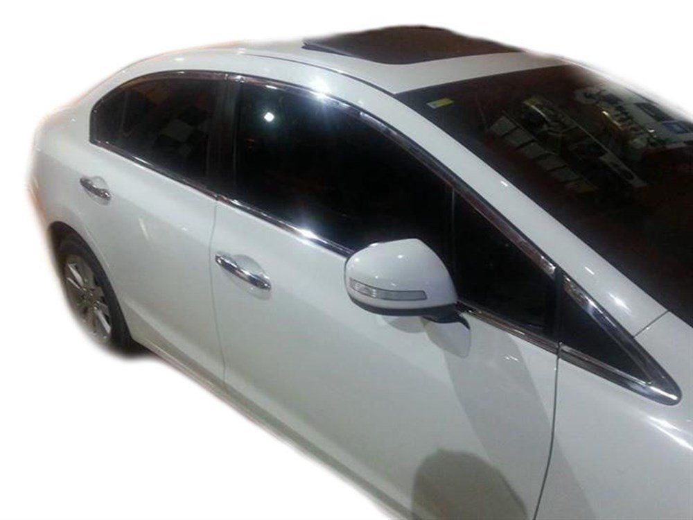 Honda Civic Uyumlu 9 Cam Üst Çıtası 8 Parça Krom 2012 Ve Sonrası