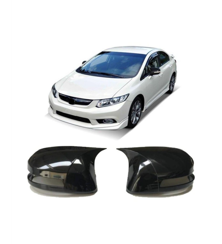 Honda Civic Uyumlu Fb7 2012 Sonrası Batman Yarasa Ayna Kapağı (Parlak Siyah)
