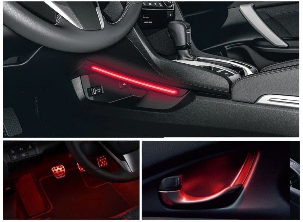 Honda Civic Uyumlu Fc5 2016-2020 Aydınlatma Paketi Kırmızı