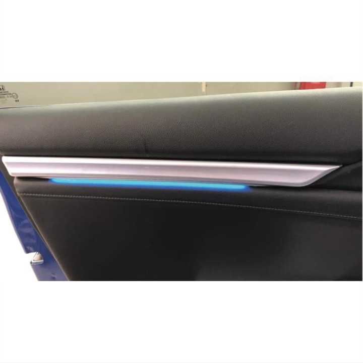 Honda Civic Uyumlu Fc5 2016-2020 Kapı İç Çıta Ambians 2 Parça Mavi