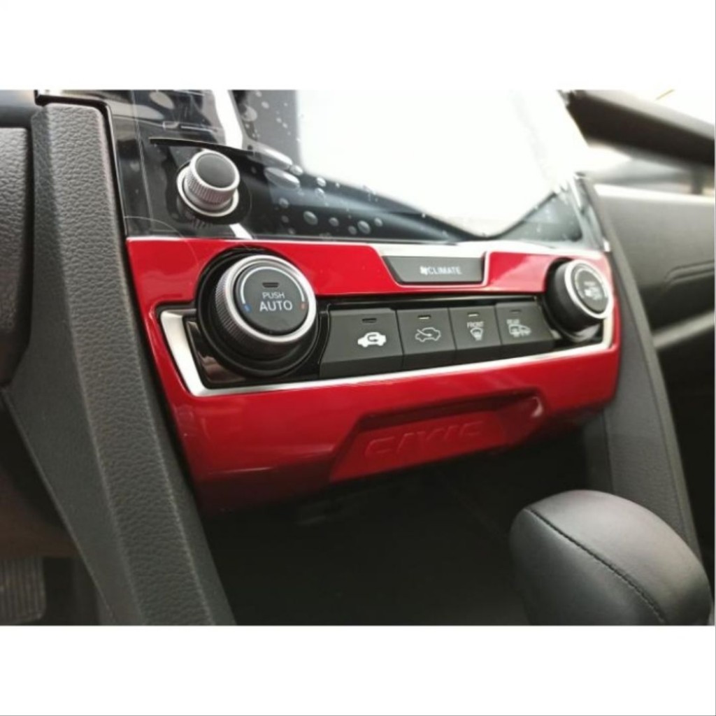 Honda Civic Uyumlu Fc5 2016-2020 Klima Panel Kaplama- Kırmızı