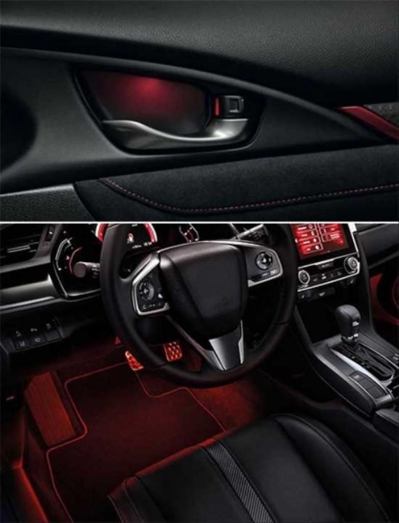 Honda Civic Uyumlu Fc5 Kapı İç Aydınlatma Kırmızı- Ayak Aydınlatma Kırmızı
