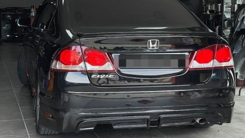 Honda Civic Uyumlu Fd6 (2006-2011) Mugen Rr Sağ Sol Çift Çıkış Arka Tampon Eki - Difüzör
