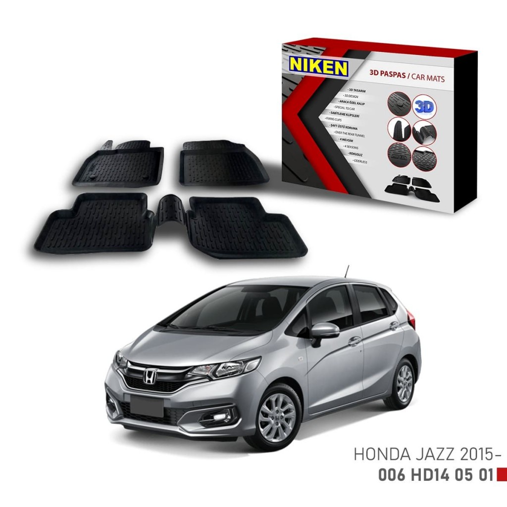 Honda Jazz -2015 Için Uyumlu 3D Paspas