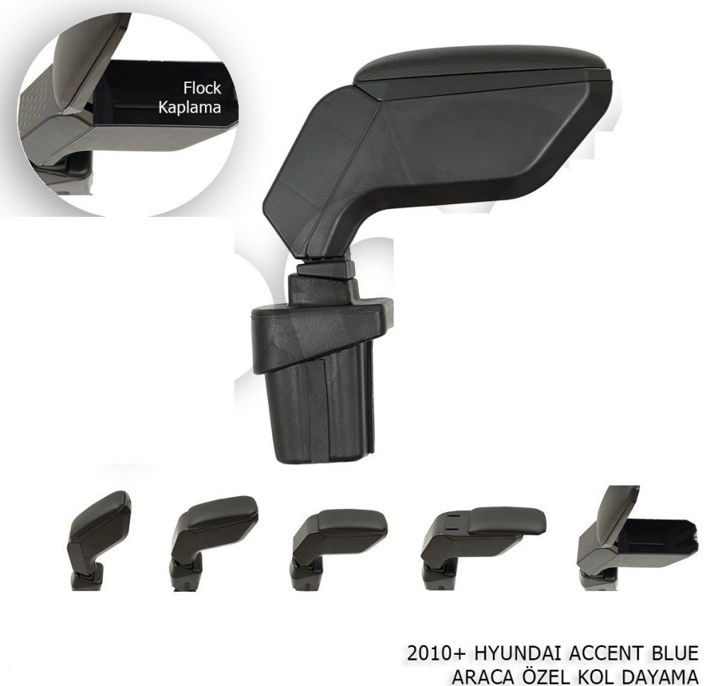 Hyundai Accent Uyumlu Blue Kol Dayama Kolçak Siyah 2010+
