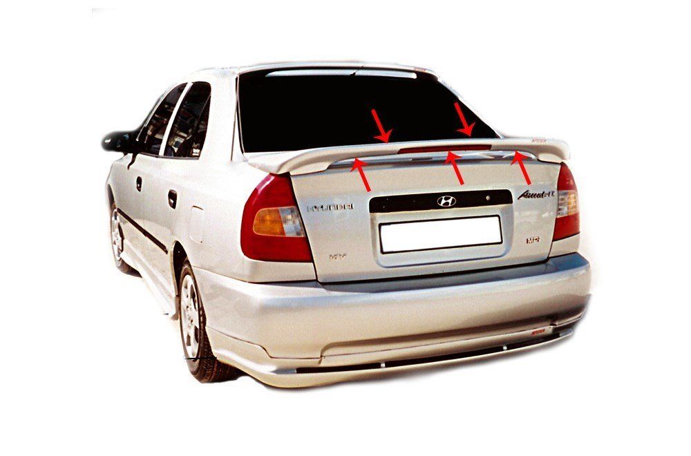 Hyundai Accent Uyumlu Spoiler Bagaj Yüksek (Işıklı) Fiber 2000-2003