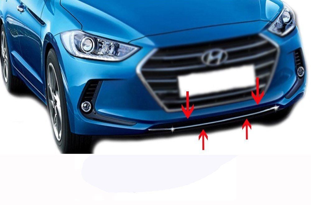 Hyundai Elantra Uyumlu 6 Ön Tampon Çıtası  Krom 2016-2019