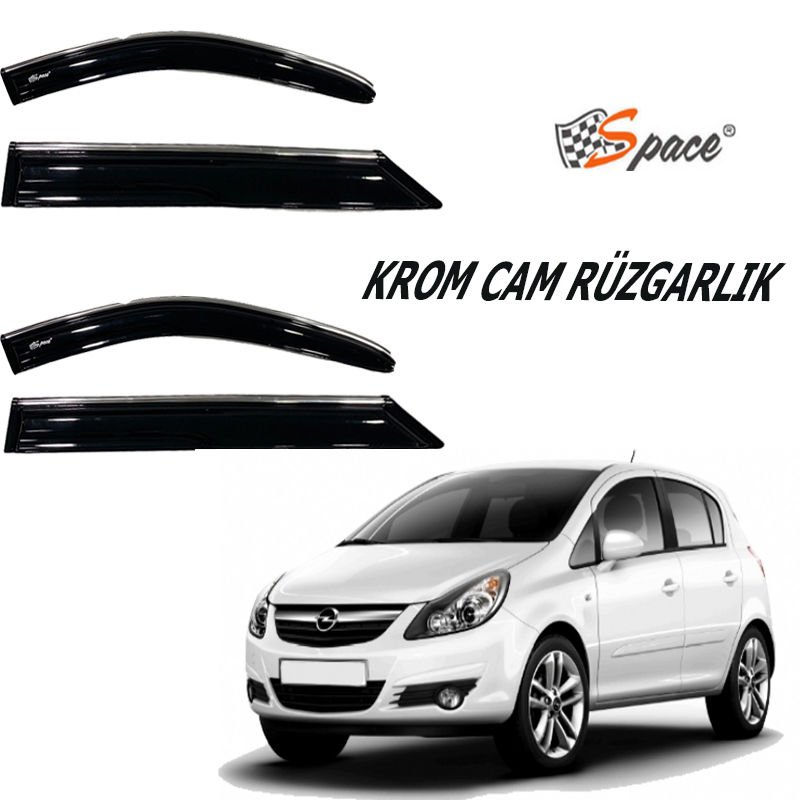 Krom Cam Rüzgarlığı  1.2Mm Opel Corsa D 4'Lü / Caru452