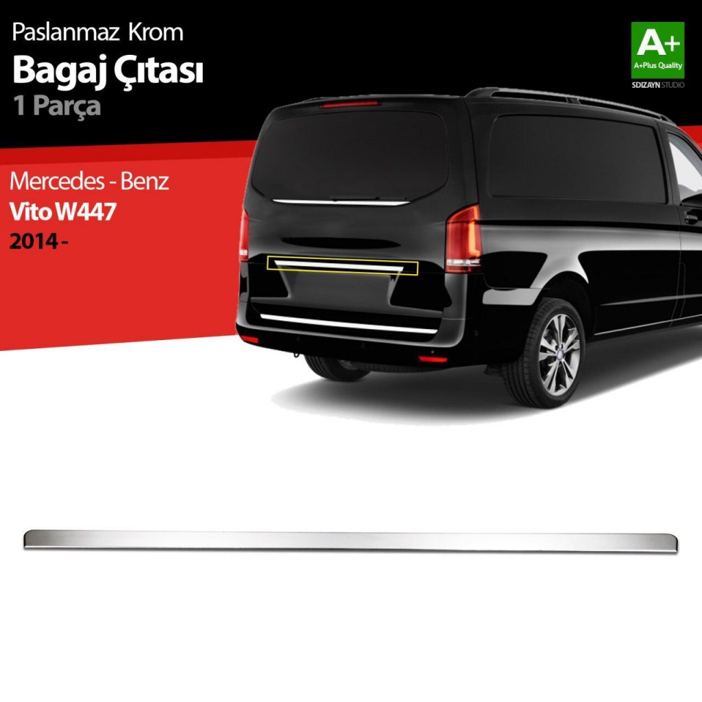 Mercedes Vito Uyumlu W447 Krom Bagaj Çıtası 2014 Üzeri
