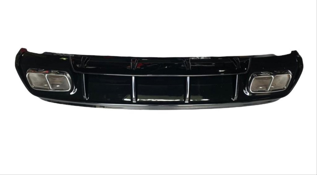Mercedes W176 Uyumlu 16-18 A45 Difüzör & Egzoz Seti (Parlak Siyah) - Silver Egzoz İle (Amg