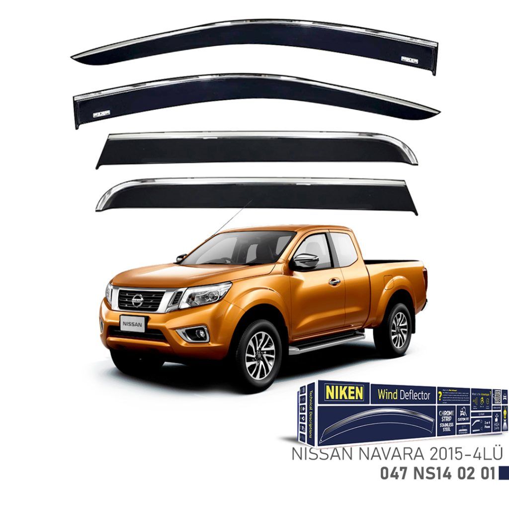 Niken Nissan Uyumlu Navara -2015 Kromlu Cam Rüzgarlığı 4Lü Parça