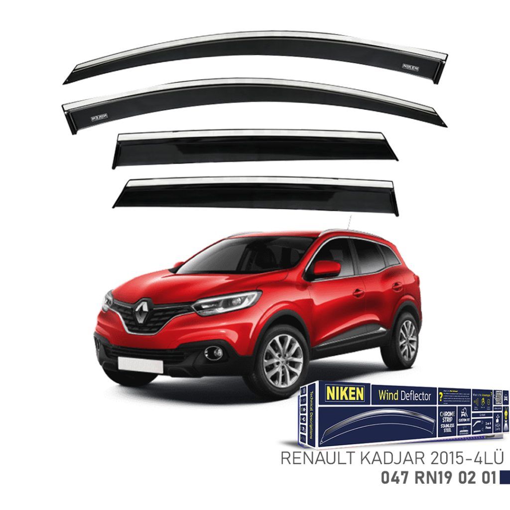 Niken Renault Uyumlu Kadjar 2015 - 2019 Kromlu Cam Rüzgarlığı 4'Lü