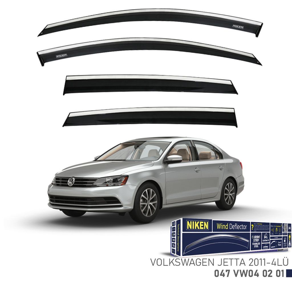 Niken Volkswagen Uyumlu Jetta -2011 Kromlu Cam Rüzgarlığı 4Lü Parça