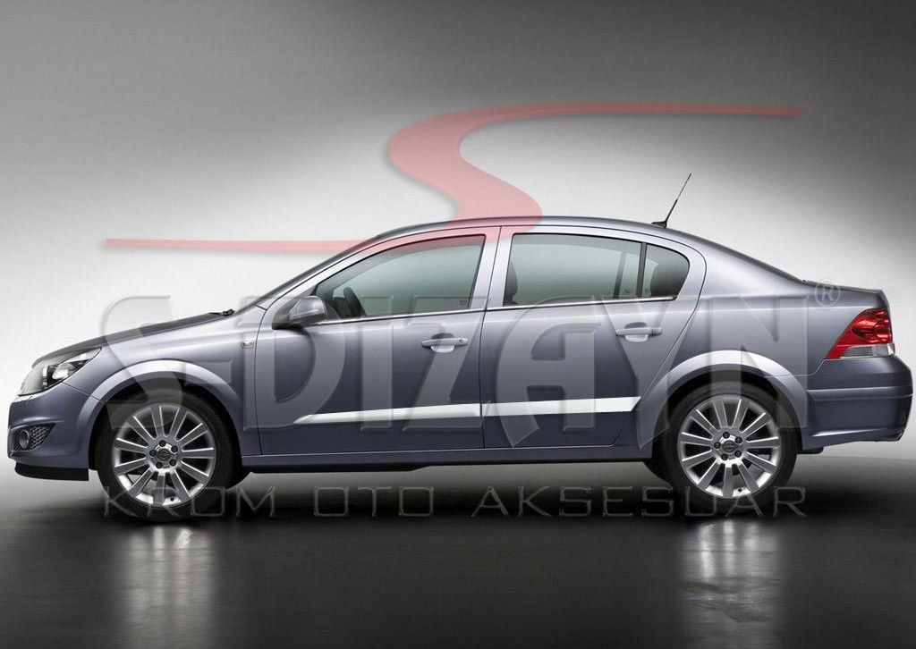 Opel Astra Uyumlu H Sedan Krom Yan Kapı Çıtası 4 Parça 2008 Üzeri