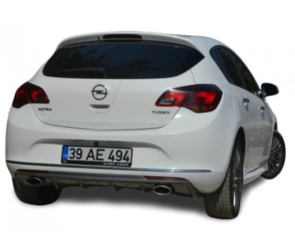 Opel Astra Uyumlu J Hatchback (2013-2015) Makyajlı Arka Tampon Eki - Difüzör (Plastik)