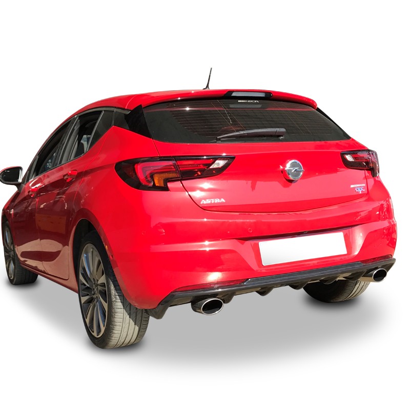 Opel Astra Uyumlu K 2016 Sonrası Arka Tampon Eki - Difüzör (Plastik)