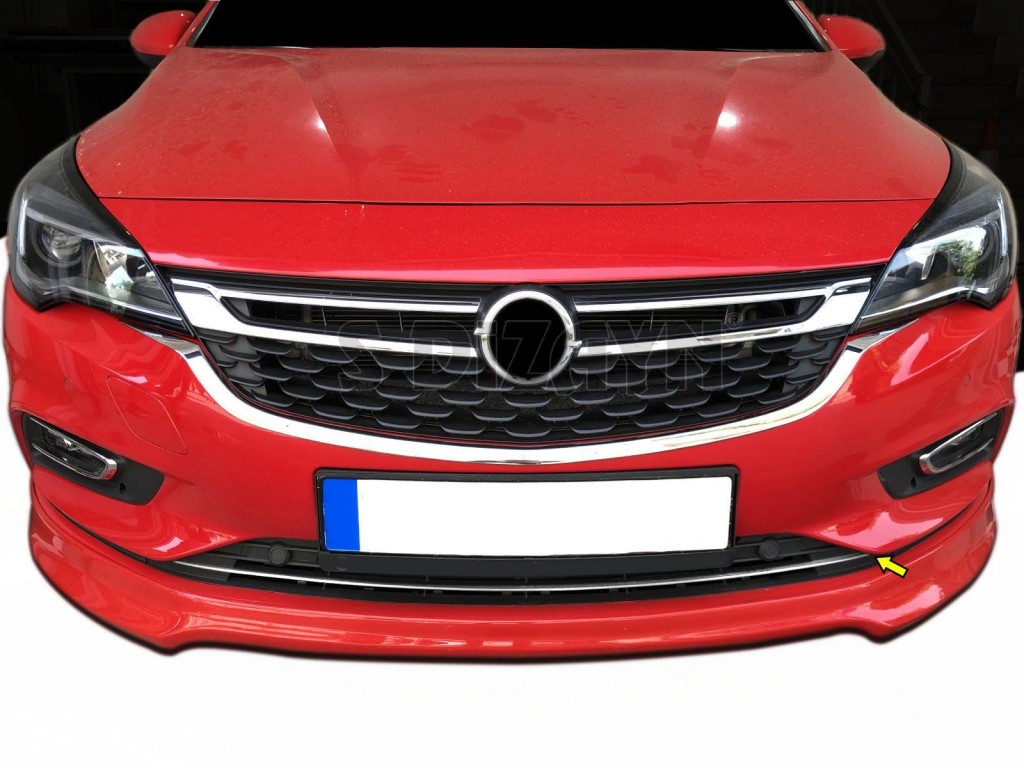 Opel Astra Uyumlu K Hatchback Krom Ön Tampon Alt Çıtası 1 Parça 2015-2019 Sensörlü