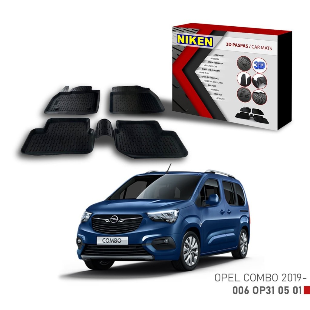Opel Combo -2019 Için Uyumlu 3D Paspas