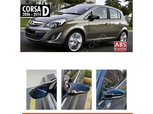 Opel Corsa Uyumlu D (2011-2014) Batman Yarasa Ayna Kapağı (Parlak Siyah)