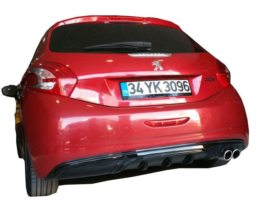 Peugeot 208 Uyumlu (2012-2015) Arka Tampon Eki - Difüzör (Plastik)