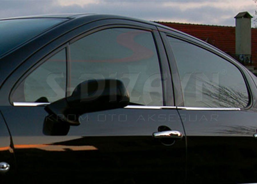 Peugeot 407 Uyumlu Krom Cam Çıtası 4 Parça 2004-2010