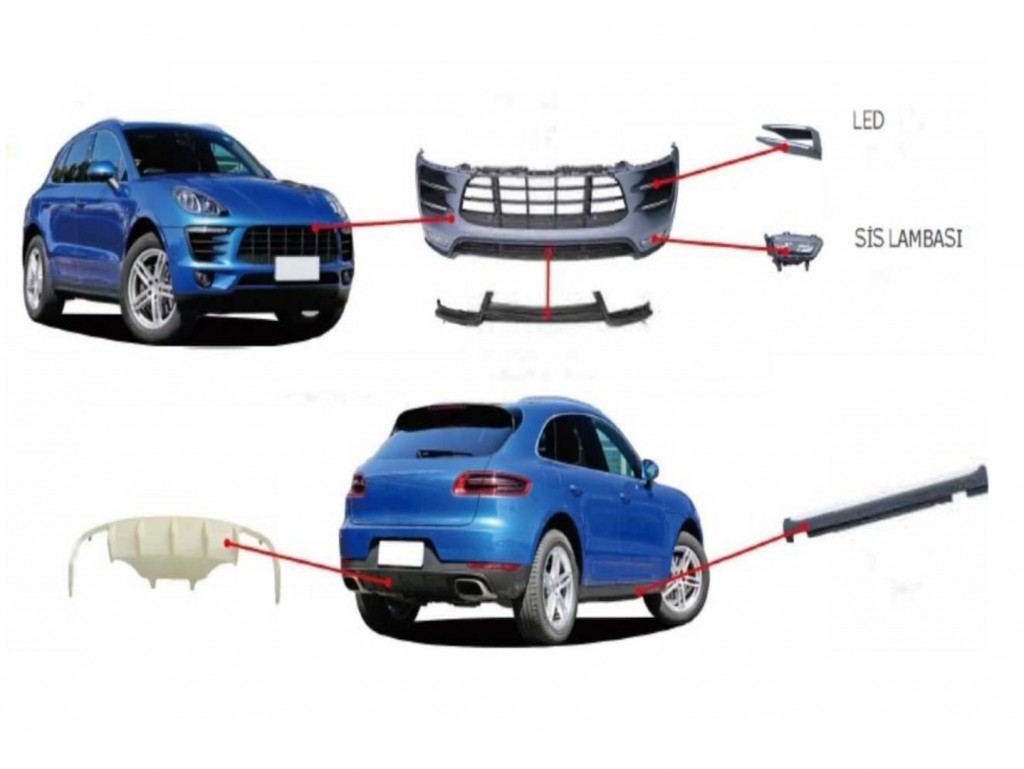Porsche Macan Uyumlu 2014-2017 Tech-Art Body Kit