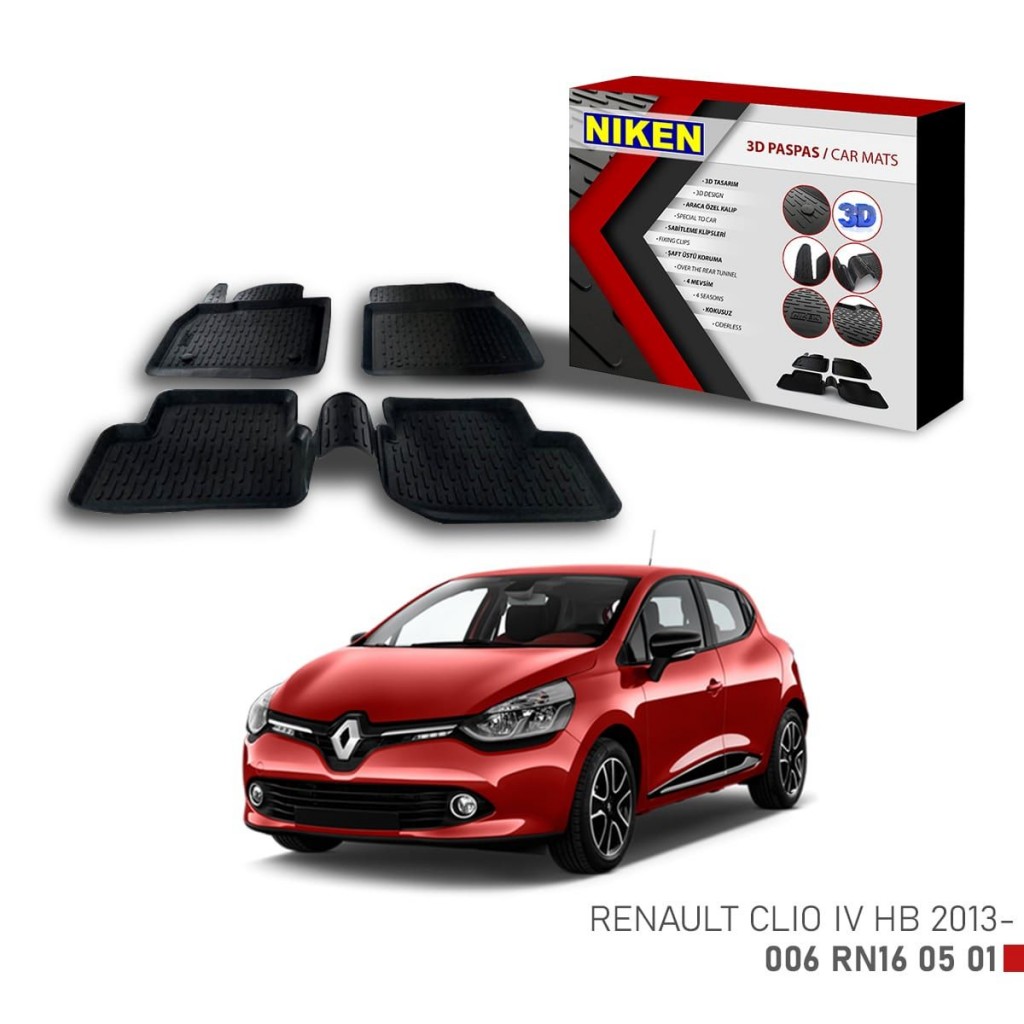 Renault Clio 4 Için Uyumlu Hb -2013 3D Paspas