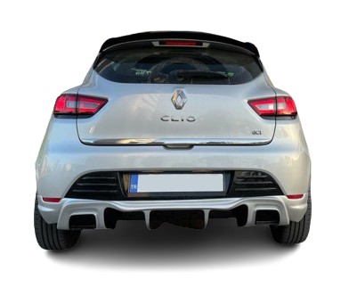 Renault Clio Uyumlu 4 (2012-2019) Rs Style Egzoz Görünümlü Arka Tampon Eki - Difüzör (Plastik)