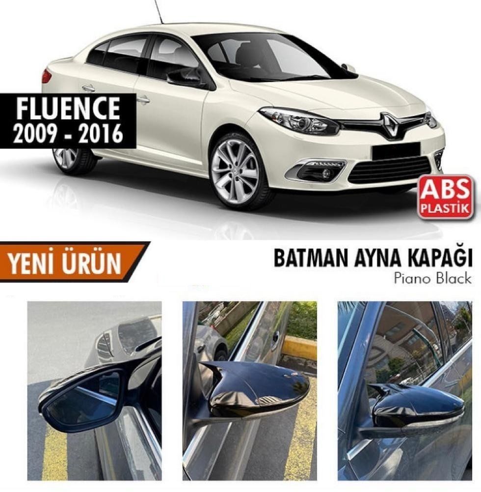 Renault Fluence Uyumlu (2009-2016) Batman Yarasa Ayna Kapağı (Piano Black)