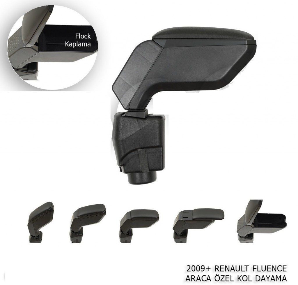 Renault Fluence Uyumlu Kol Dayama Kolçak Siyah 2009-2016