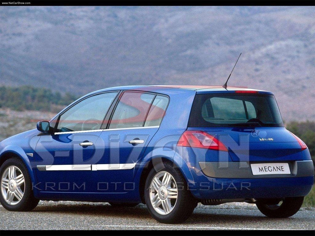 Renault Megane Uyumlu 2 Krom Yan Kapı Çıtası 4 Parça 2004-2005