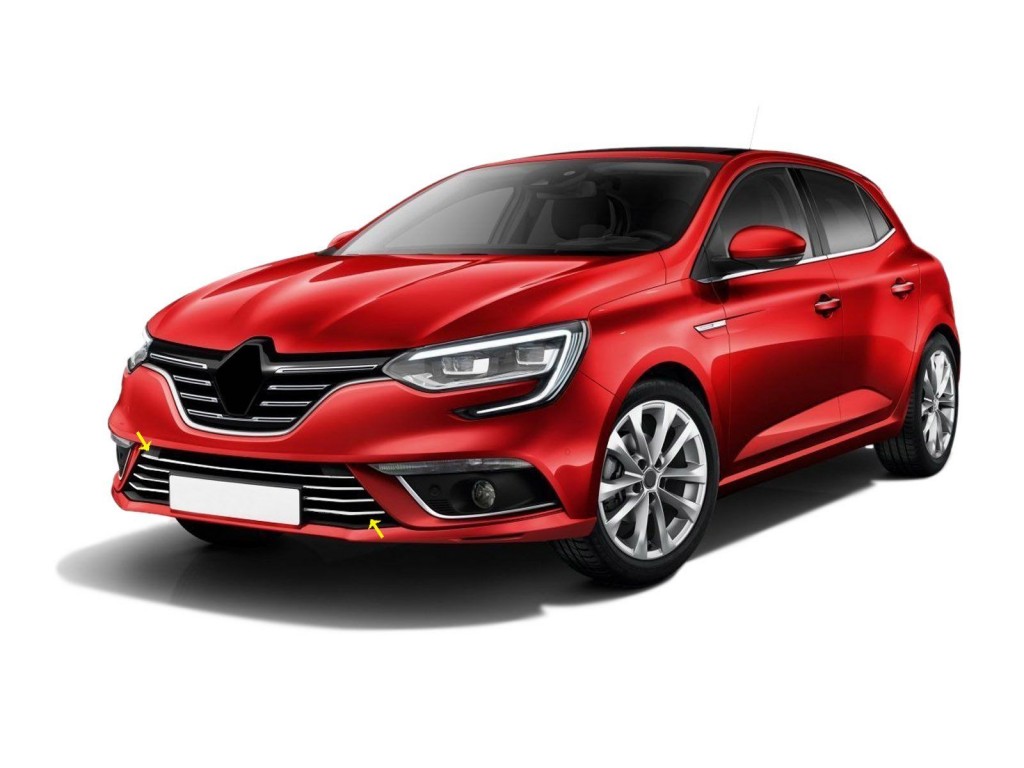 Renault Megane Uyumlu 4 Krom Ön Tampon Çıtası 2016-2020