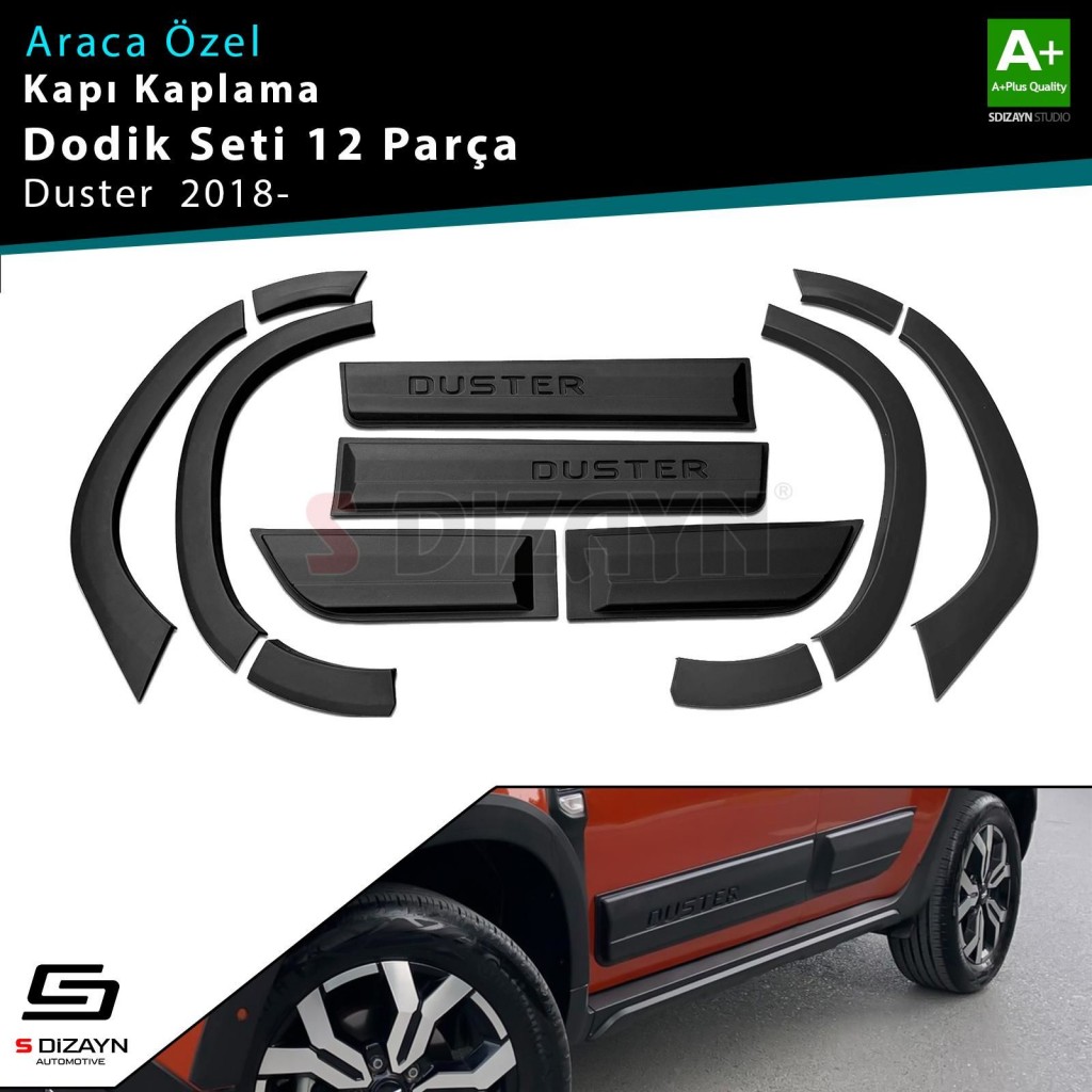 S-Dizayn Dacia Duster 2 Kapı Koruma Ve Çamurluk Kaplaması Dodik Seti 2018 Üzeri A+ Kalite