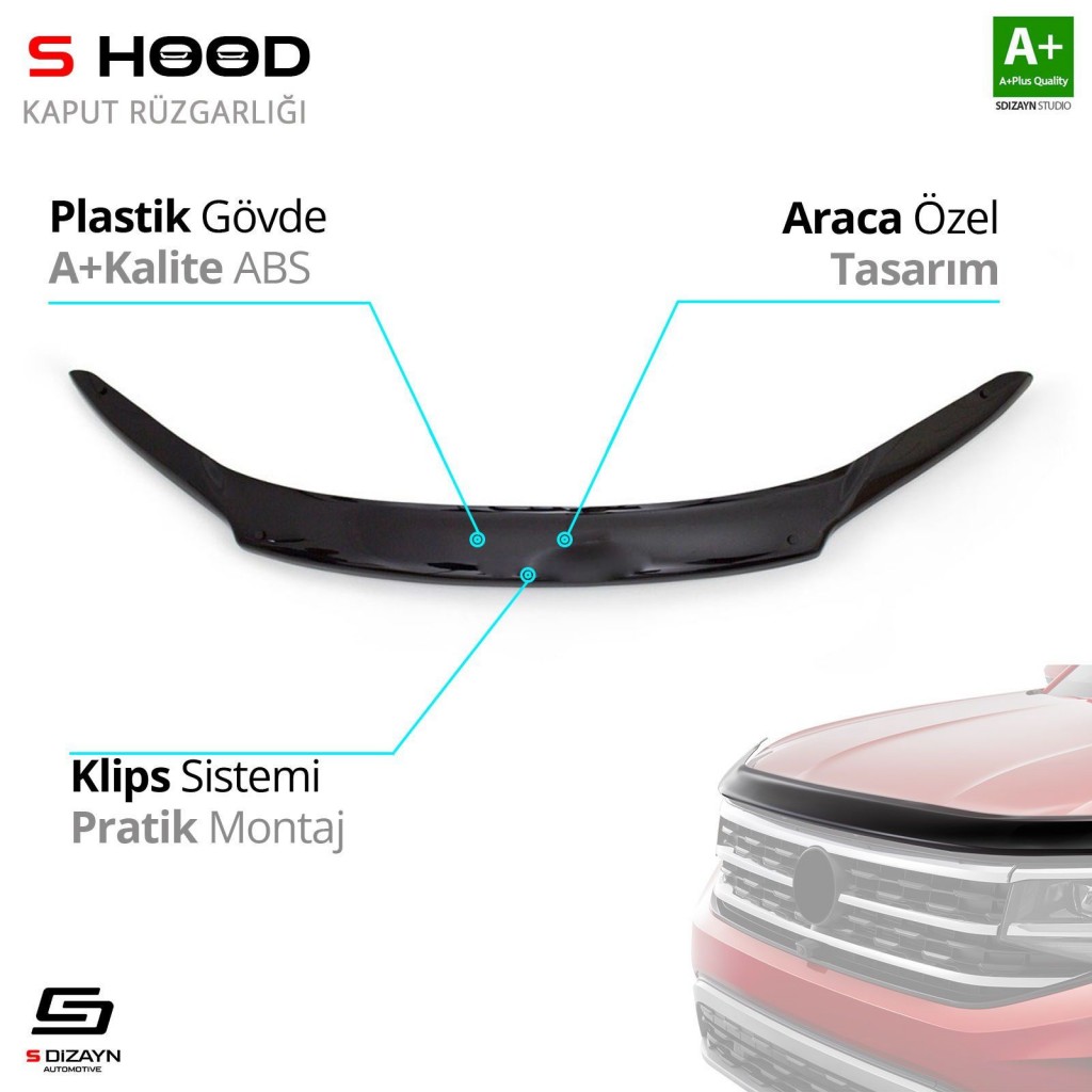 S-Dizayn Honda Uyumlu Cr-V Abs Plastik Kaput Rüzgarlığı 2012-2018 A+Kalite Parça