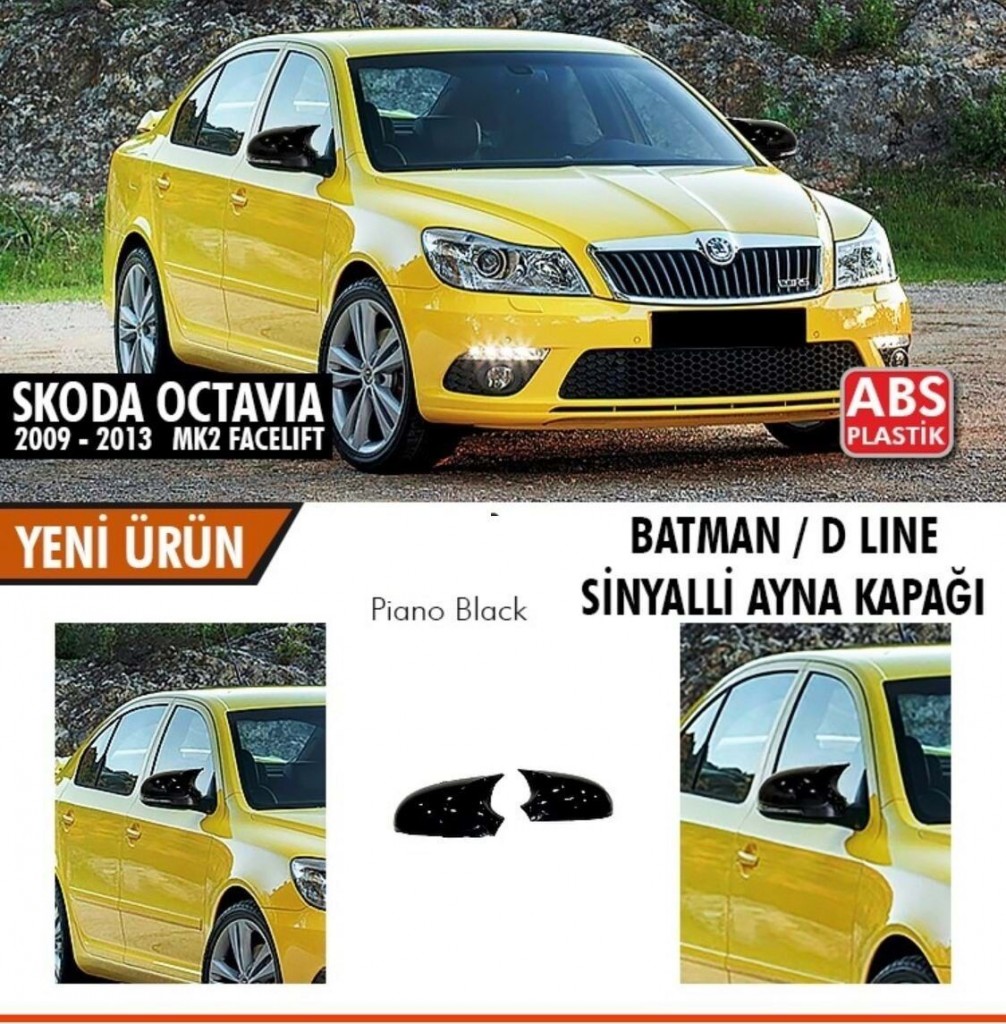 Skoda Octavia Uyumlu Mk2 A5 Facelift Batman Ayna Kapağı 2009-2013