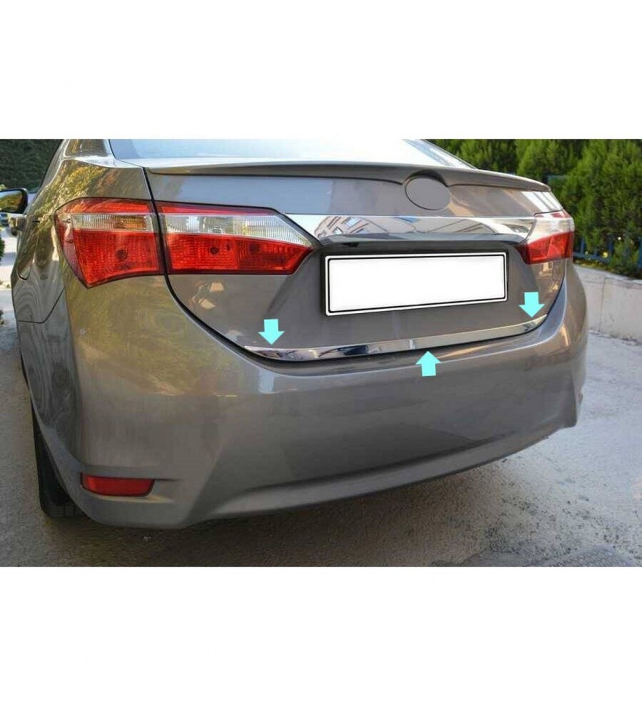 Toyota Corolla Uyumlu Bagaj Alt Çıta -2014 Paslanmaz Çelik Parça