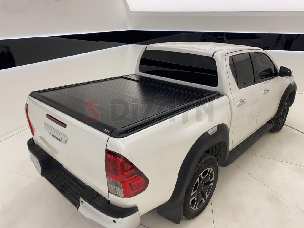 Toyota Hilux Uyumlu 8 Afrika Makyajlı S-Back Sürgülü Kapak Siyah V1 2020 Üzeri Parça