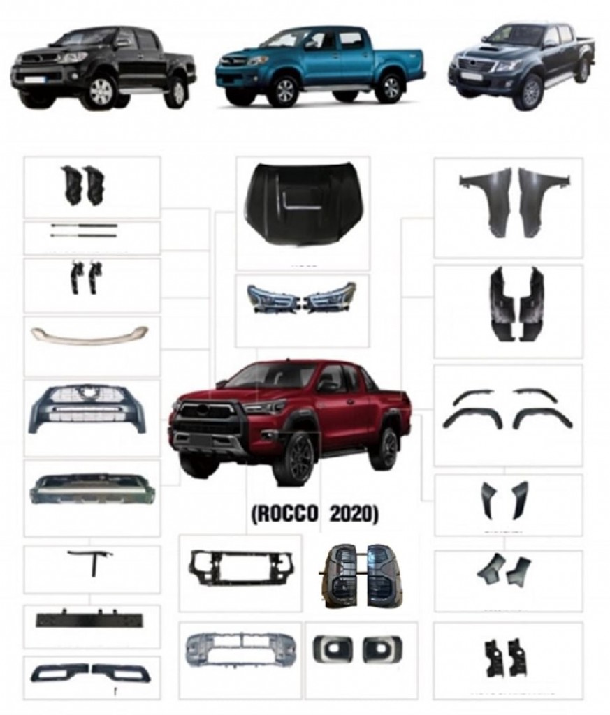 Toyota Hilux Uyumlu Vigo(2004-2015) 2021 Rocco Body Kit - Full Set