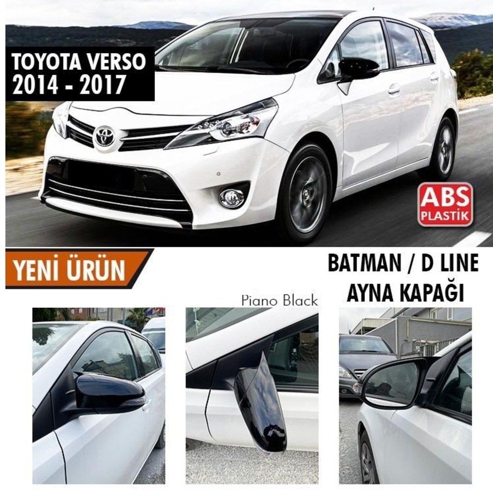Toyota Verso Uyumlu Makyajlı (2014-2017) Batman Yarasa Ayna Kapağı (Piano Black)