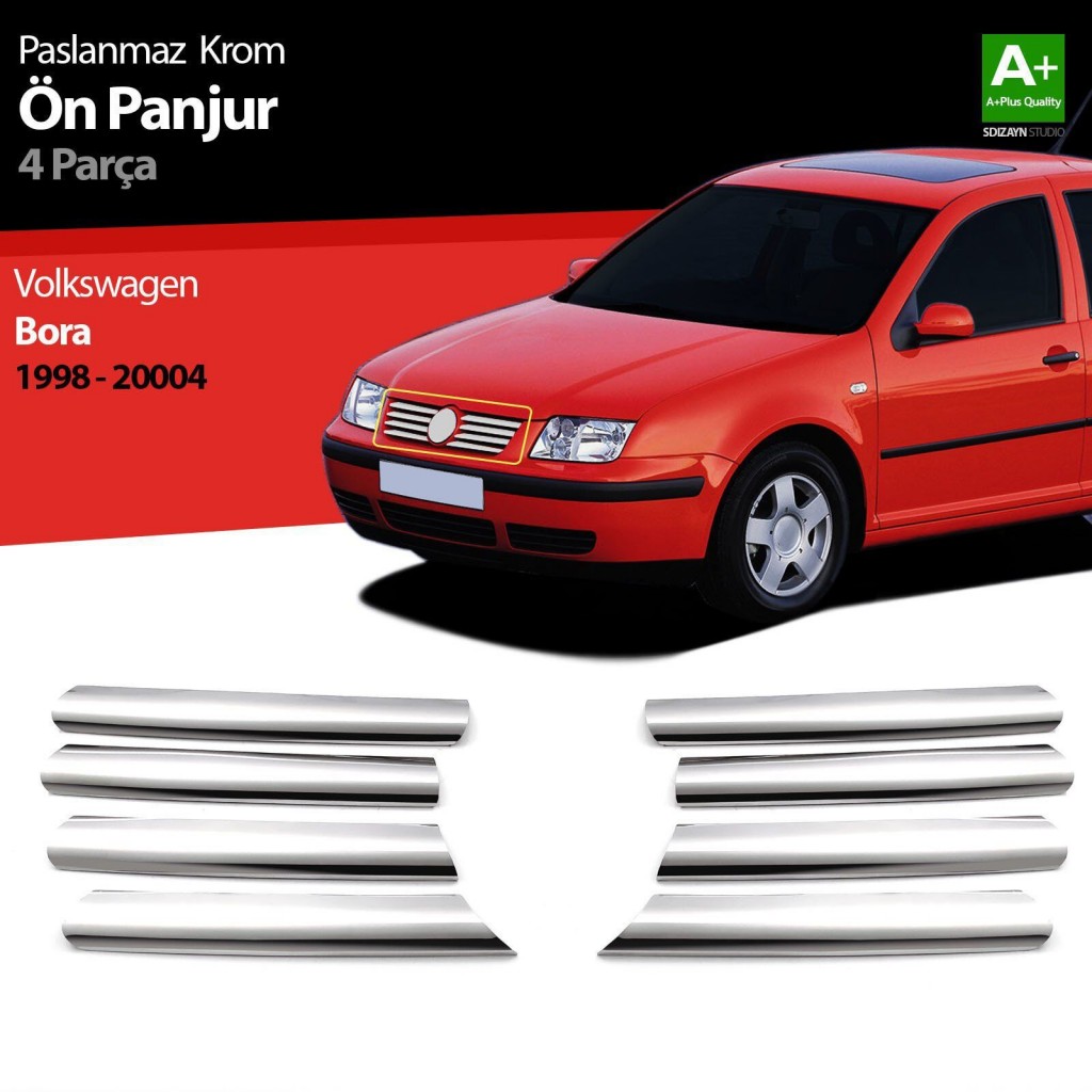 Volkswagen Bora Uyumlu Krom Ön Panjur 8 Parça 1998-2004