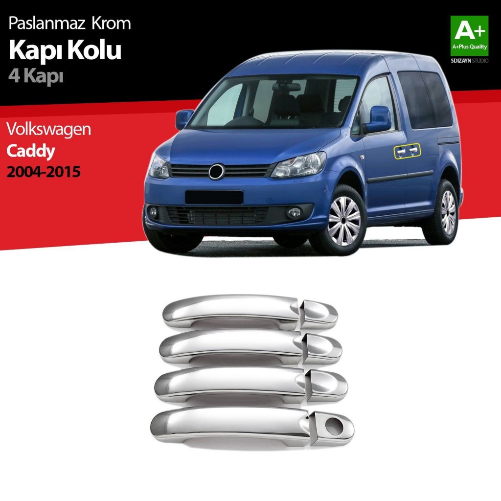 Volkswagen Caddy Uyumlu Krom Kapı Kolu 4 Kapı 2004-2015