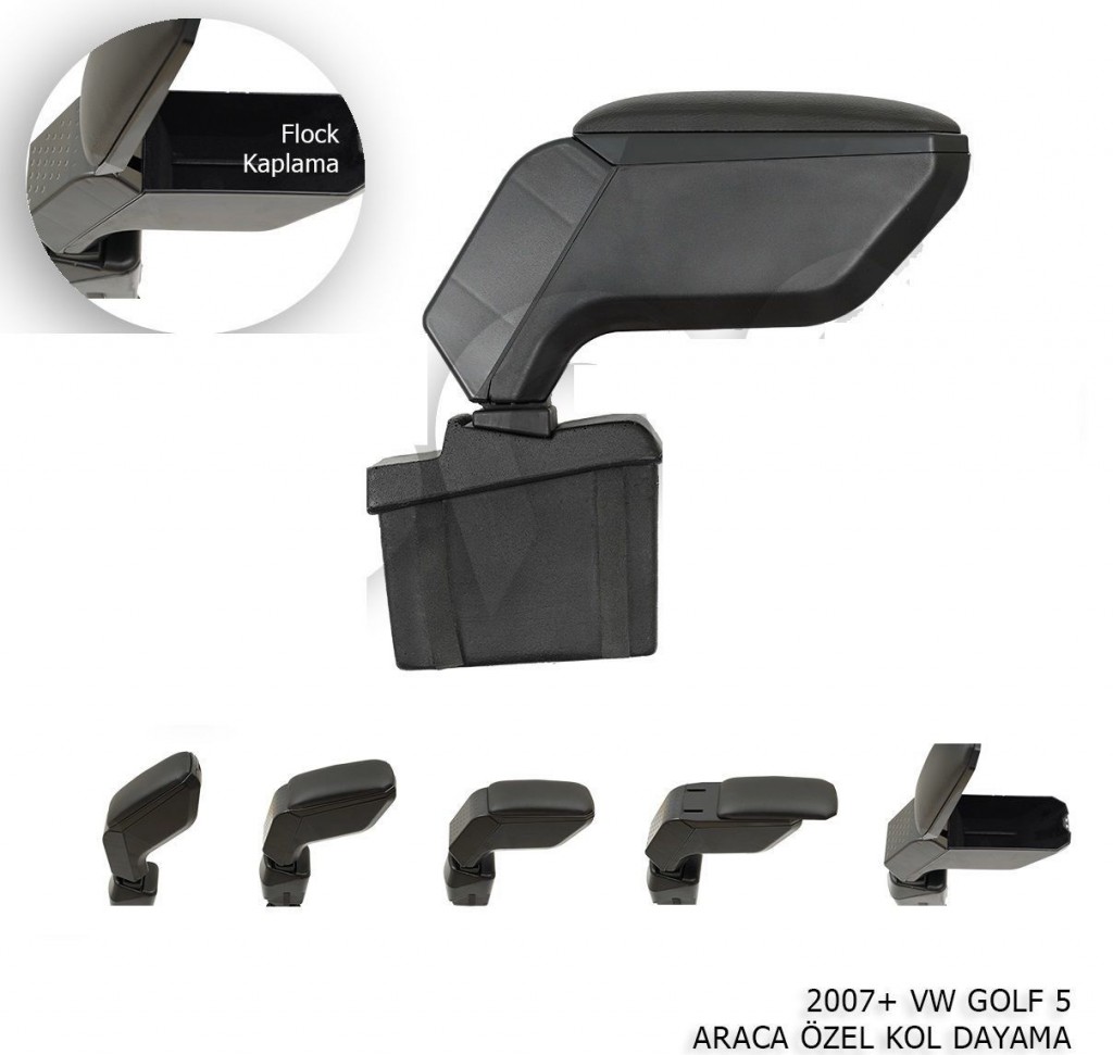 Volkswagen Golf Uyumlu 5 Kol Dayama - Kolçak Siyah 2004-2009