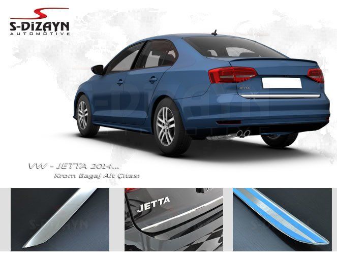 Volkswagen Jetta Uyumlu Krom Bagaj Alt Çıta 2014 Üzeri