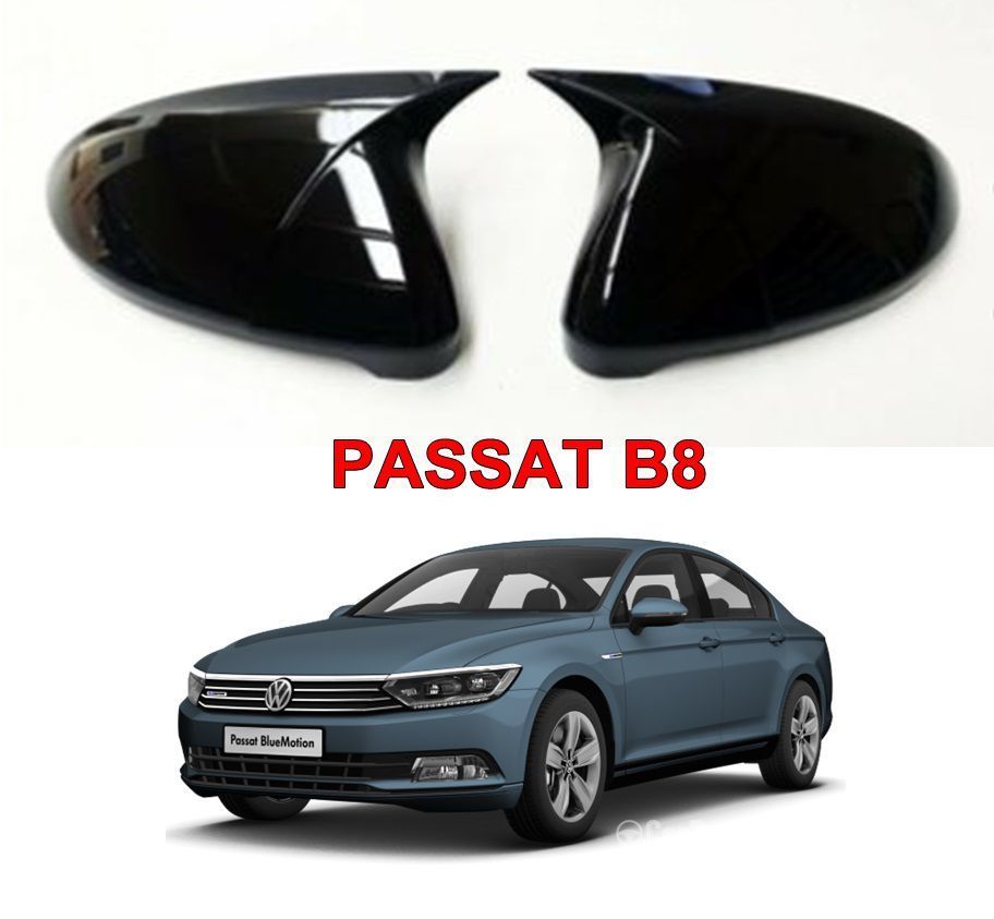 Volkswagen Passat Uyumlu B8 Yarasa Batman Ayna Kapağı (Parlak Siyah)