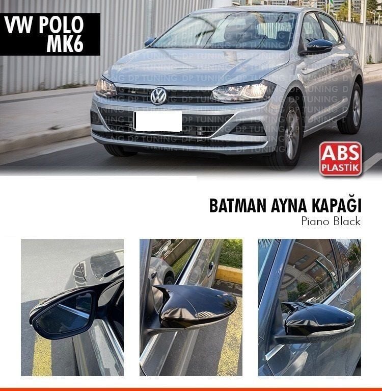 Volkswagen Polo Mk6 2017 Sonrası Batman Yarasa Ayna Kapağı (Parlak Siyah)