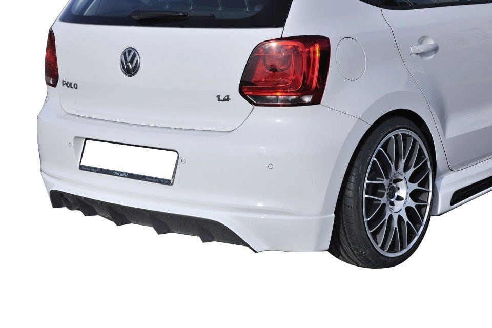 Volkswagen Polo Uyumlu 6R (2010-2014) Makyajsız Arka Tampon Eki - Difüzör (Plastik)