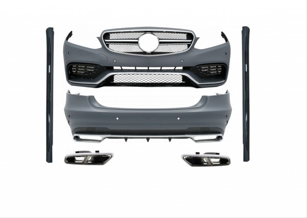 W212 İçin Uyumlu Uyumlu E63 Body Kit (2013-2015) (Ön Tampon-Difüzör-Egzoz-Marspıyel) Parça