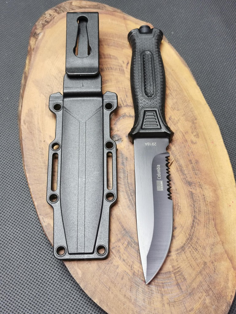 24 Cm Sert Kılıflı Siyah Testere Ağızlı Yeni Avcı Bıçağı Paslanmaz Çelik